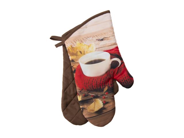 14" OVEN MITTS (2PC) (COZY COFFEE)